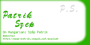 patrik szep business card